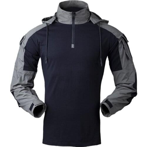 Tactical Combat Men Shirt Long Sleeve Military Clothing Soldiers Army Hooded Solid Shirt Outwear Ripstop Dropshipping