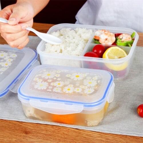 Heat-Resistant Sealed Lunchbox Healthy Plastic Food Container Microwave Oven Bento Box Fridge Transparent Soup Storage Box