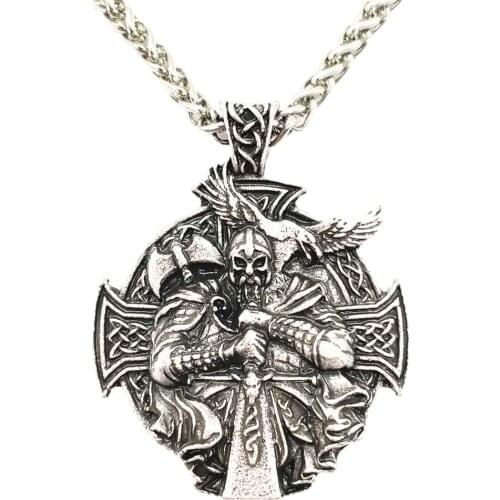 Odin Axe And Raven Men Jewelry Norse Cross Helena Rosova Viking Necklace Wiccan Pagan Amulet Jewlery