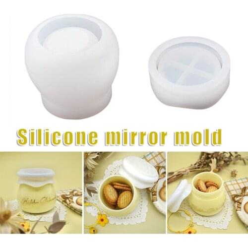 Jar Stencil with Lid Multifunctional DIY Crafts Silicone Template Handmade Jewelry Box Candle Stencil TS2