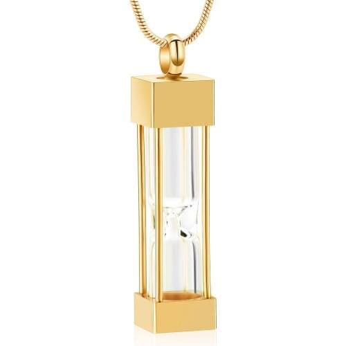 Time Memory Unique Square Hourglass Glass Cremation Jewelry Urn Necklace for Ashes Cremation Jewelry Keepsake Memorial Pendant