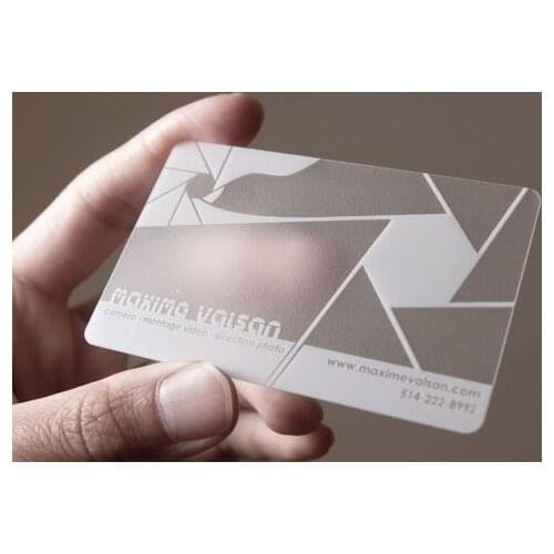 High Quality Customize Design Transparent Business Card Printing/ Clear Plastic Cards