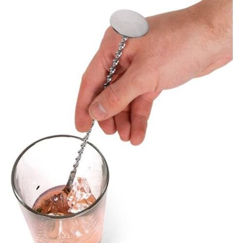 High Quality Stainless Steel Cocktail Bar Spiral Pattern Drink Shaker Muddler Stirrer Twisted Mixing Spoon Kitchen tableware