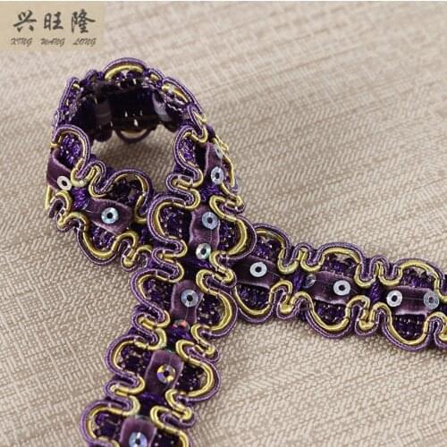 XWL 15M/Lot 2.5cm Wide Shinning Lace Trim Curtain Garment Lamp Sofa Edge Decor Tapestry Braid Lace Accessories Fringe Ribbon DIY