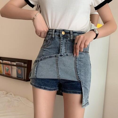 Woman Jeans Pants High Waist Skirt A- Line Skirt Denim Skirt Womens Summer 2021 Skirt Culottes Pantalones Vaqueros Mujer