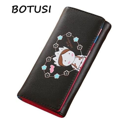 BOTUSI Loving Heart Queen Ladies Purses Female Leather Wallets Women Long Purse Card Holder Clutch Coin Purse Clutch Money Phone