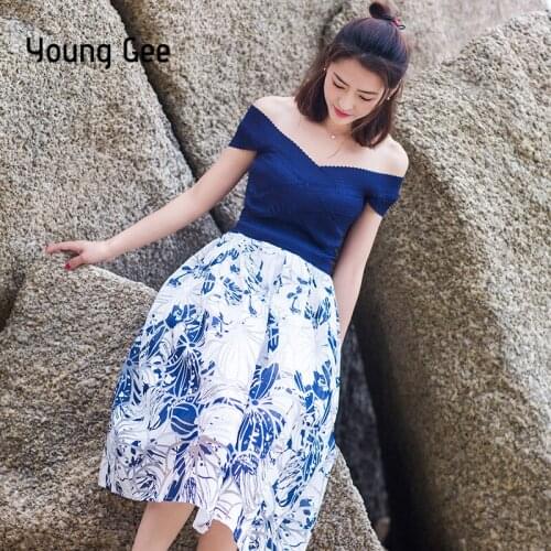 Young Gee HL V-neck Spring Bandage Stretch Lace Party Holiday Dress Sexy Off Shoulder Summer Evening Knee-length Dresses vestido