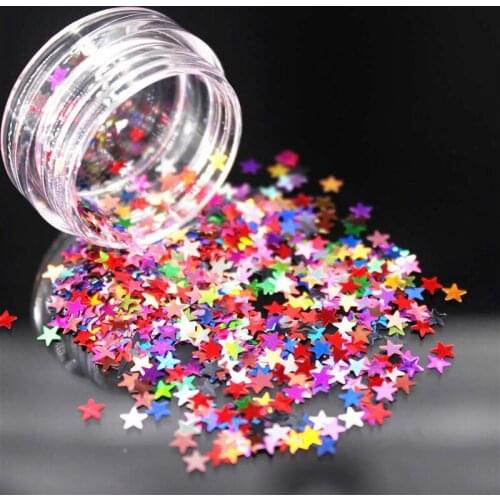 1pcs Colorful Rhinestone Glitter Star Heart Flower Powder Nail Sticker Set Manicure Decor Accessories DIY Craft Supplies