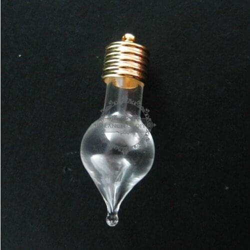 15x35mm water drop glass blub wish vial pendant globe charm with gold color loop DIY glass jewelry supplies 1850225