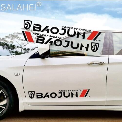 2pcs Car Door Side Stickers Car Logo Decal Styling Body Decals For Baojun 510 730 360 560 RS-5 530 630 Decoration Accessories