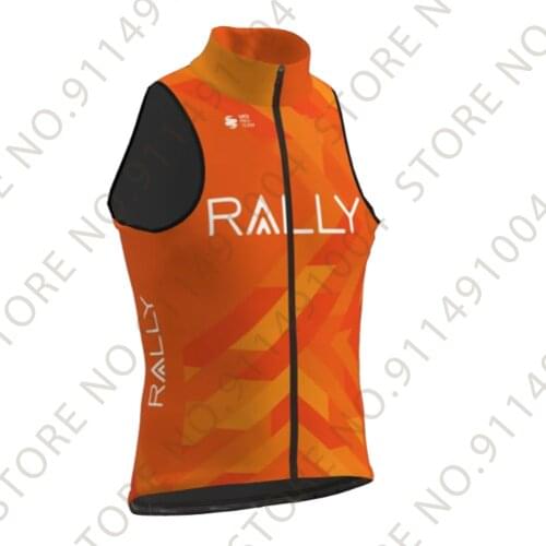 2021 RALLY Pro Team Men Cycling Jersey Sleeveless Summer Vest Mountain Road Bicycle Short Clothing Orange Ropa Ciclismo Maillot