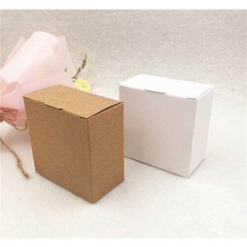 24Pcs/Lot Regular White Brown Blank Cardboard Paper Boxes Cake Candy Container Cases Normal Wedding Festival Party Supply Boxes