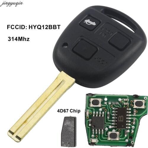 Jingyuqin Remote Key 314MHZ HYQ12BBT 4D67 Chip For Lexus RX330 2004-2006 RX350 2007-2009 LS430 ES330 SC430 Fit Toyota 3 Buttons