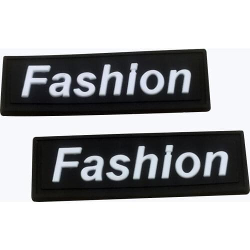 50pcs/lot Hand Made Rubber Labels for Clothing 3D PVC Label with Fashion Text for Clothes Brand Handmade Tag for Hats Cap