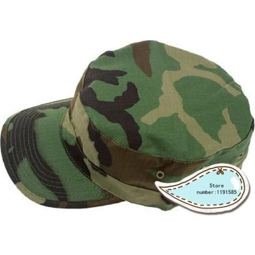 US Military Army hats soldiers cadet sun-shading outdoor riding sun cap Woodland Camo