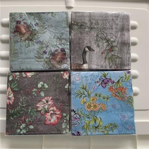 Decoupage table paper napkins elegant tissue vintage bird flower birthday wedding party home beautiful towel decor 20