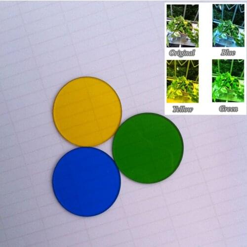 32mm Blue Green Yellow Glass Microscope Filters for Biological Microscope Accessories