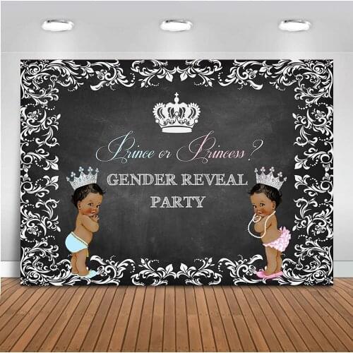Gender Reveal Backdrop for Photography Princess Royal Photo Background Studio Party Decoration Banner Printed Props 529