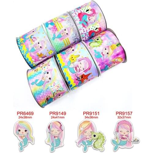 Cartoon characters printed grosgrain ribbon 43233