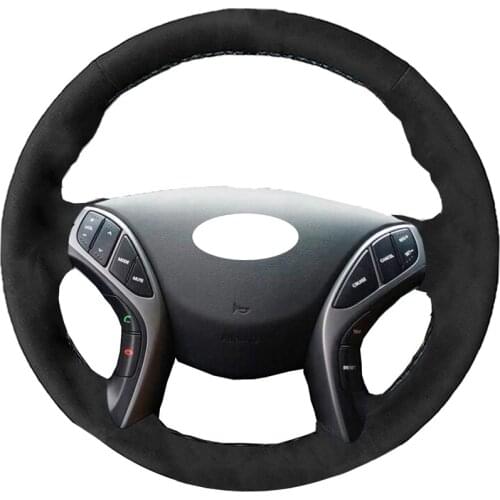 Alcantara Leather Suede Steering Wheel Cover Auto Cover on The Steering Wheel for Hyundai Elantra 2011-2014 Avante i30 2013