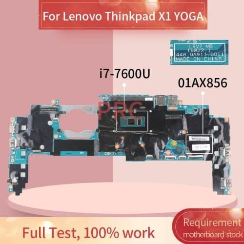 01AX856 Laptop motherboard For Lenovo Thinkpad X1 YOGA i7-7600U Notebook Mainboard with 16GB RAM DDR3