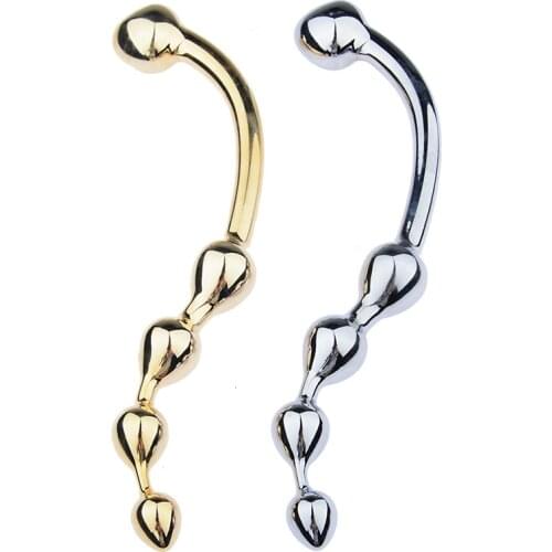 Metal Four Bead Pull Anal G Spot Stimulation Unisex Metal Pull Beads Anal Plug Stainless Steel Ass Expansion Adult Sex Shop
