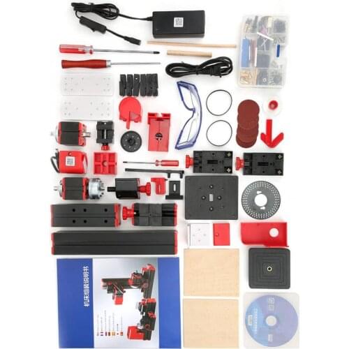 AC 110-240V 8 IN 1 Mini Motorized Lathe Machine Multifunctional DIY Woodworking Tool