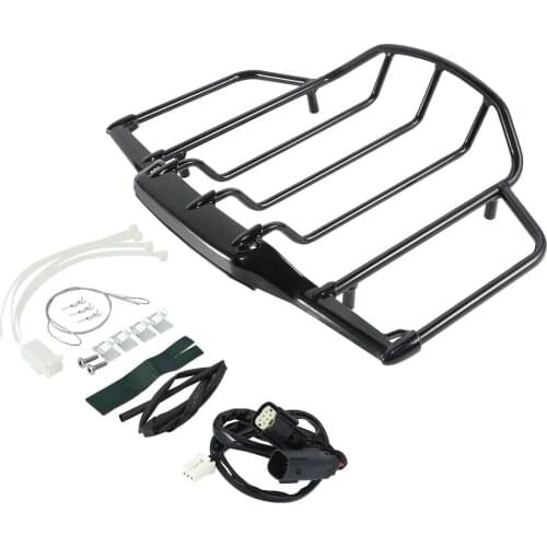 Motorcycle LED Light Air Wing Top Luggage Rack For Harley Touring Tour Pak Road King Electra Glide 2014-2020