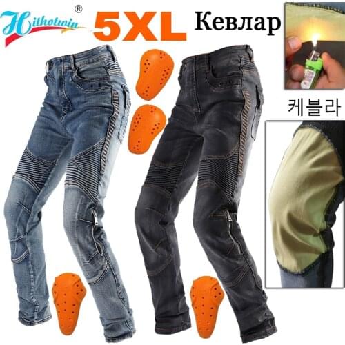5XL 4XL 3XL 2XL Men Aramid Motorcycle jeans Moto Pants Protective Gear Riding Touring fireproof and wearable Motorbike Trousers