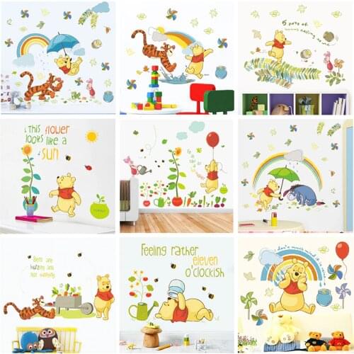 Disney winnie pooh wall stickers bedroom nursery home decor 40*60cm cartoon animals wall decals pvc mural art diy wallpaper