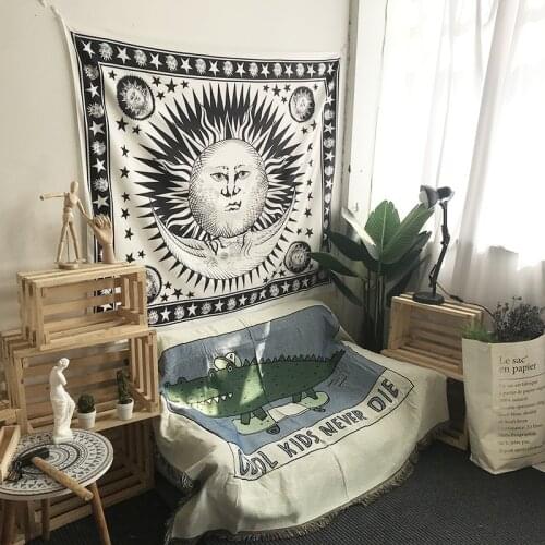 Nordic black and white sun and moon goddess print wall hanging tapestry room wall decoration tapestry bedroom decoration carpet