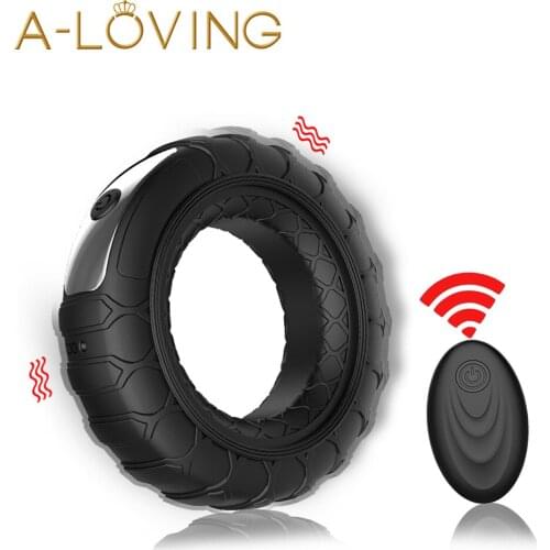 New 10 Modes Wireless Remote Control Penis Ring Vibrator Delayed Ejaculation Trainer Cock Ring Chastity Belt Sex Toys for Men