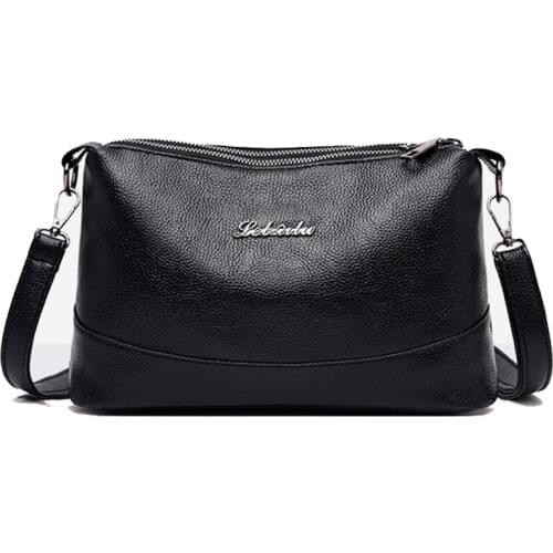 2021 New Double Zipper Women Messenger Bags Soft Women Crossbody Bag Designer Women Pu Leather Shoulder High Quality Female Bag