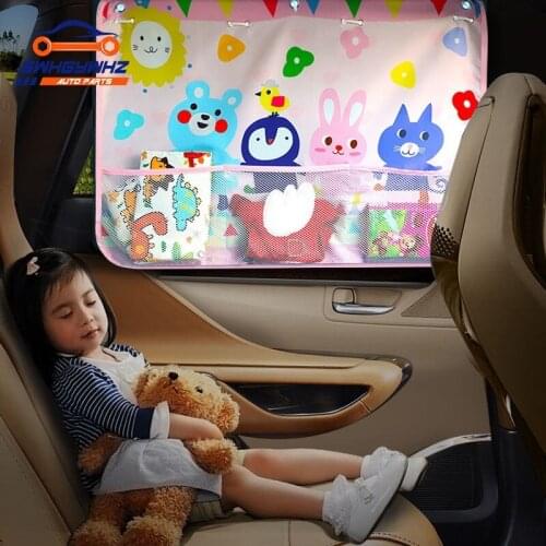 New Car Window Sunshade Cute Cartoon Side Window Sun Protector Adjustable Curtains For Cars Bady Kids Safe Uv Protection