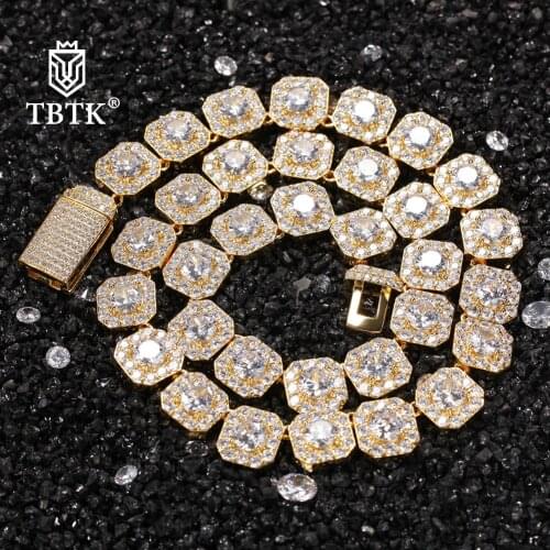 TBTK Rock Candy necklace For Men Or Women Luxury Copper Iced Out CZ Fashion Hiphop Jewelry Gold / Silver Color Wholesale