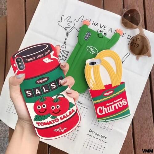 3D Silicone Chips Salsa Food Anti-drop Instagram Shell for Apple Iphone 11 12 Promax Coque Cell Phone Protective Case Cover
