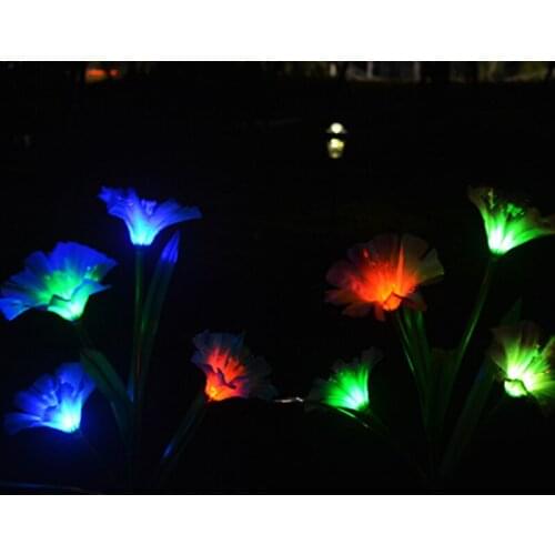 LED Solar Lamp Simulated Flower Morning Glory Lamp for Insertion in Courtyard Lawn Lantern Outdoor Garden Light Lighting Decor