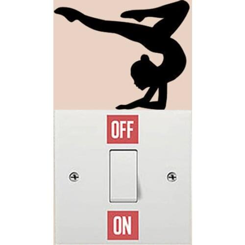 Girl Sport Gymnasts Vinyl Decor Light Switch Stickers Fashion Wall Decals 5WS1278