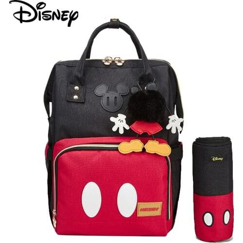 Disney Bottle Feeding Insulation Bags USB Oxford Cloth Diaper Storage Bag Backpack Fashion Waterproof Large Capacity Diaper Bags