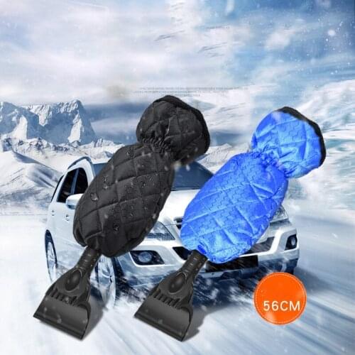 Waterproof Snow Ice Scrapers Glove Lined Thick Fleece Durable Ice Scrapers sturdywith Thick Plush Pile-Lined Mitt