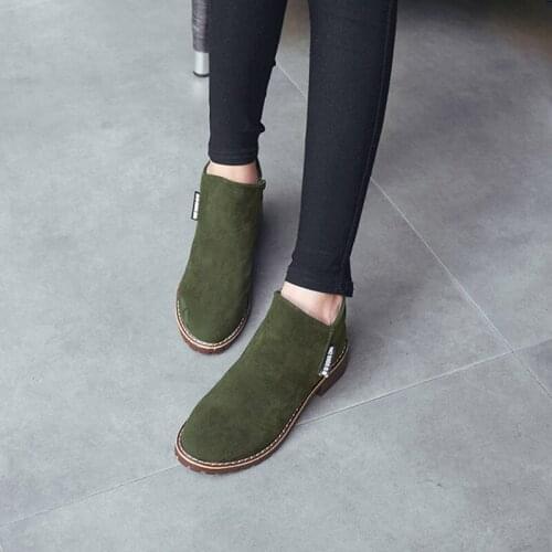 Women Martin Boots Suede Autumn Winter Warm Short Boots Shoes Woman Feminina Female Motorcycle Ankle Boots Women Botas Mujer