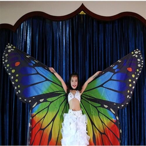 Belly dance adult butterfly wings wings show costume props women show dance clothes colorful wings rainbow wings send sticks