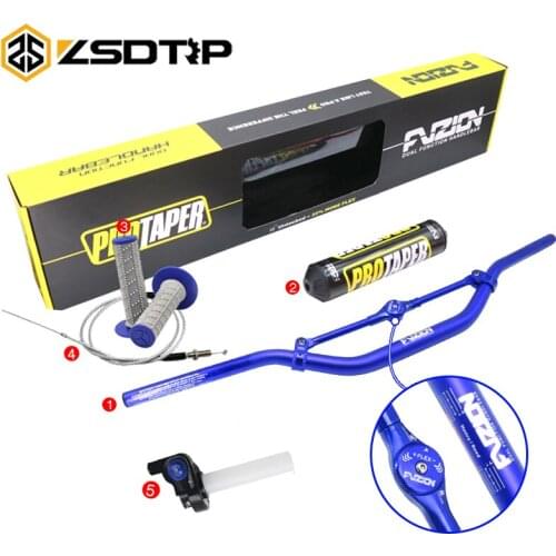 ZSDTRP Handlebar For PRO Taper Pack Bar 1-1/8" Handle Bar Pads Handle Grips Throttle Cable Pit Pro Racing Dirt Pit Bike