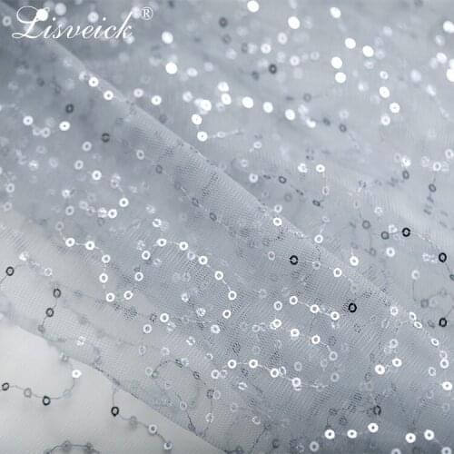 1meter Mesh cloth sequins embroidered lace fabric diy wedding dress fabric background cloth tutu skirt handmade diy cloth