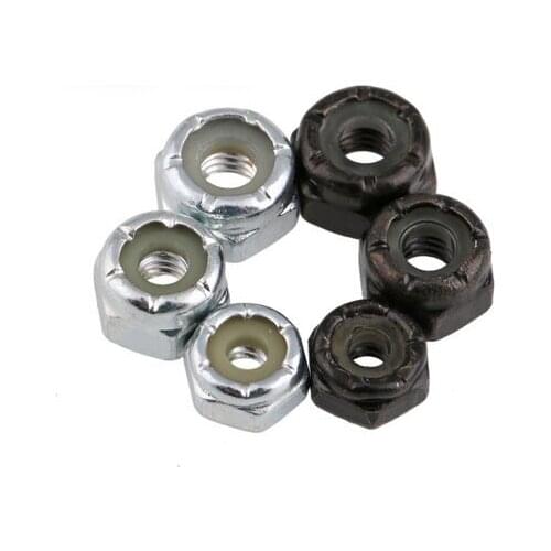 10pcs 4#-40 5#-40 6#-32 8#-32 10#-24 10#-32 1/4-20 5/6-18 3/8-16 hexagon anti-loose nuts nylon self-locking nut white zinc