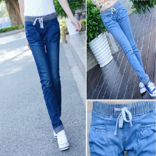 2020 New Autumn Pencil Pants Vintage High Waist Jeans New Womens Pants Full Length Pants Loose Ccowboy Pants Plus Size 26-38