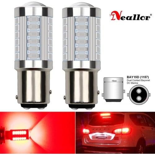 2x 1157 BAY15D LED Bulbs 5730 SMD High Power Lamps For Brake Lights P21/5W Car LED Bulb Red Yellow Auto 12V Tail Lamp P21w 1156