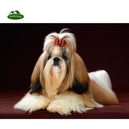 30*40CM Diamond Embroidery,Animal Shih Tzu Pet dog, Square Diamond Painting,Cross Stitch,3D,Diamond Mosaic,Needlework,Christmas