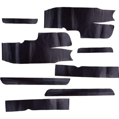 8pcs PU Leather Door Sill Scuff Plate Guard Pedal Protector Cover Trim Carbon Fiber Style Fit For Toyota Highlander 2019-2021