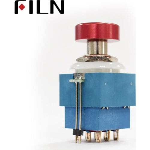 9 pin ring light aluminium cap Guitar Effects Pedal Box Stomp Padel switch Latching 3PDT Foot Switch Latching